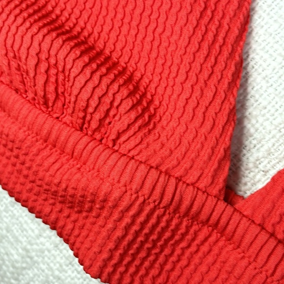 NWT Aerie Crinkle Longline Plunge Triangle Bikini Top - Picture 7 of 9